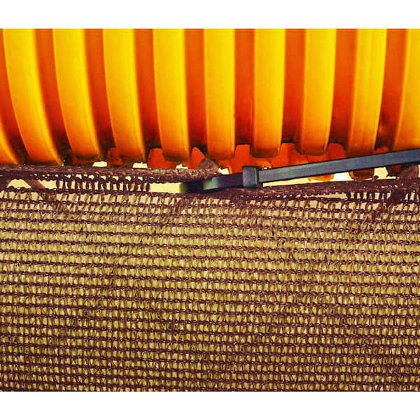 44 in. x 50 ft. Tan Mesh Fabric Privacy Fence Screen with Integrated Button Hole