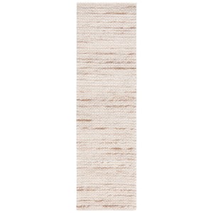 Marbella Taupe Ivory 2 ft. X 8 ft. Abstract Border Runner Rug