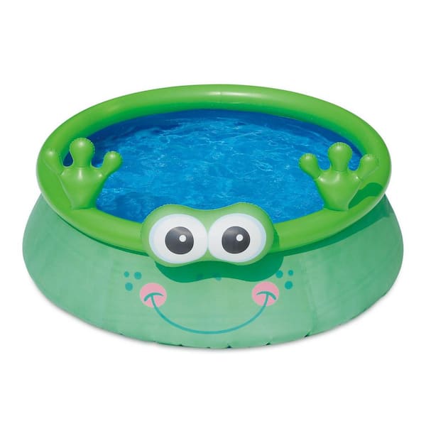 Polygroup 6 ft. x 20 in. Round 20 in. D Inflatable Frog and Ice Cream Truck Pool and Play Center