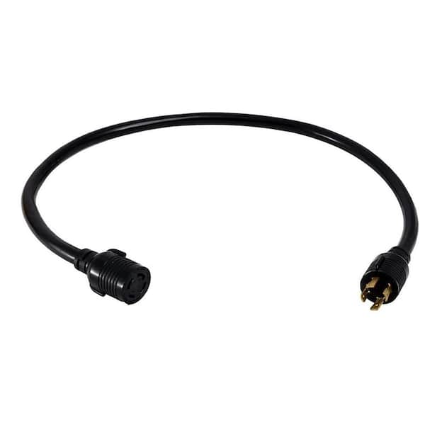 LifeSupplyUSA 10 ft. 4-Prong 30 Amp Generator Extension Cord 10AWG x 4 125-Volt/250-Volt STW Hook and Loop Strap UL Approved