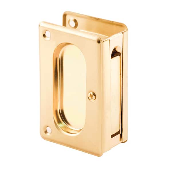 Prime-Line 3-3/4 in., Polished Brass, Pocket Door Passage Pull