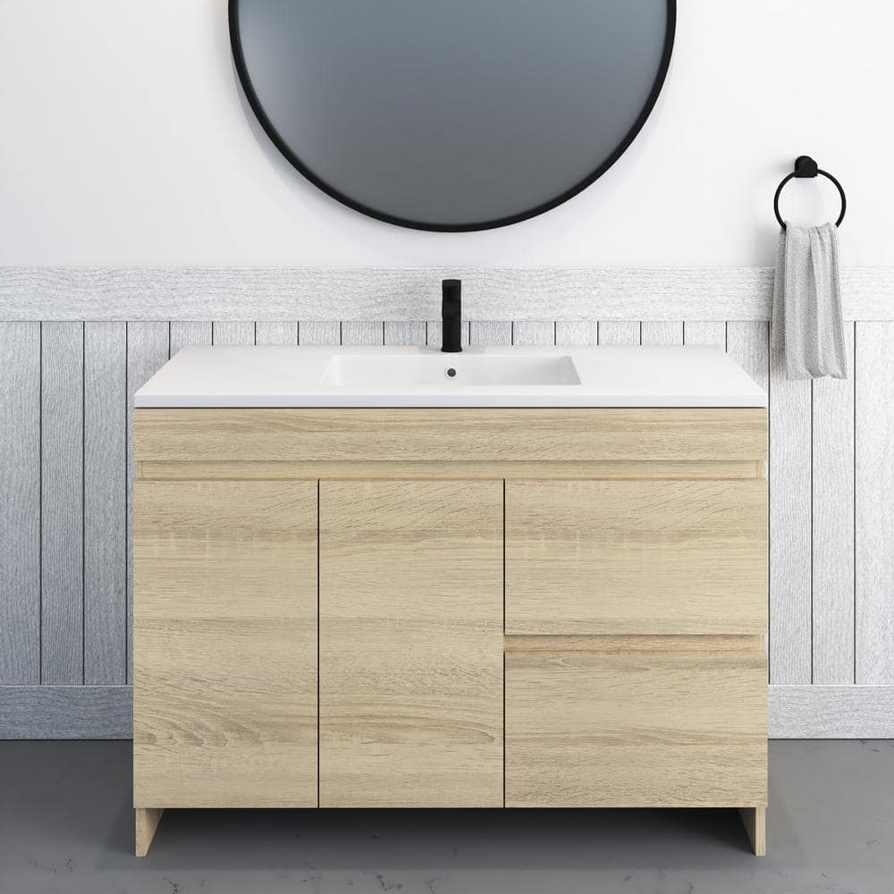 Mace 48 in. W x 20 in. D Single Sink Bathroom Vanity Right Side Drawers In White Oak With Acrylic Integrated Countertop price history on PriceWatchPro