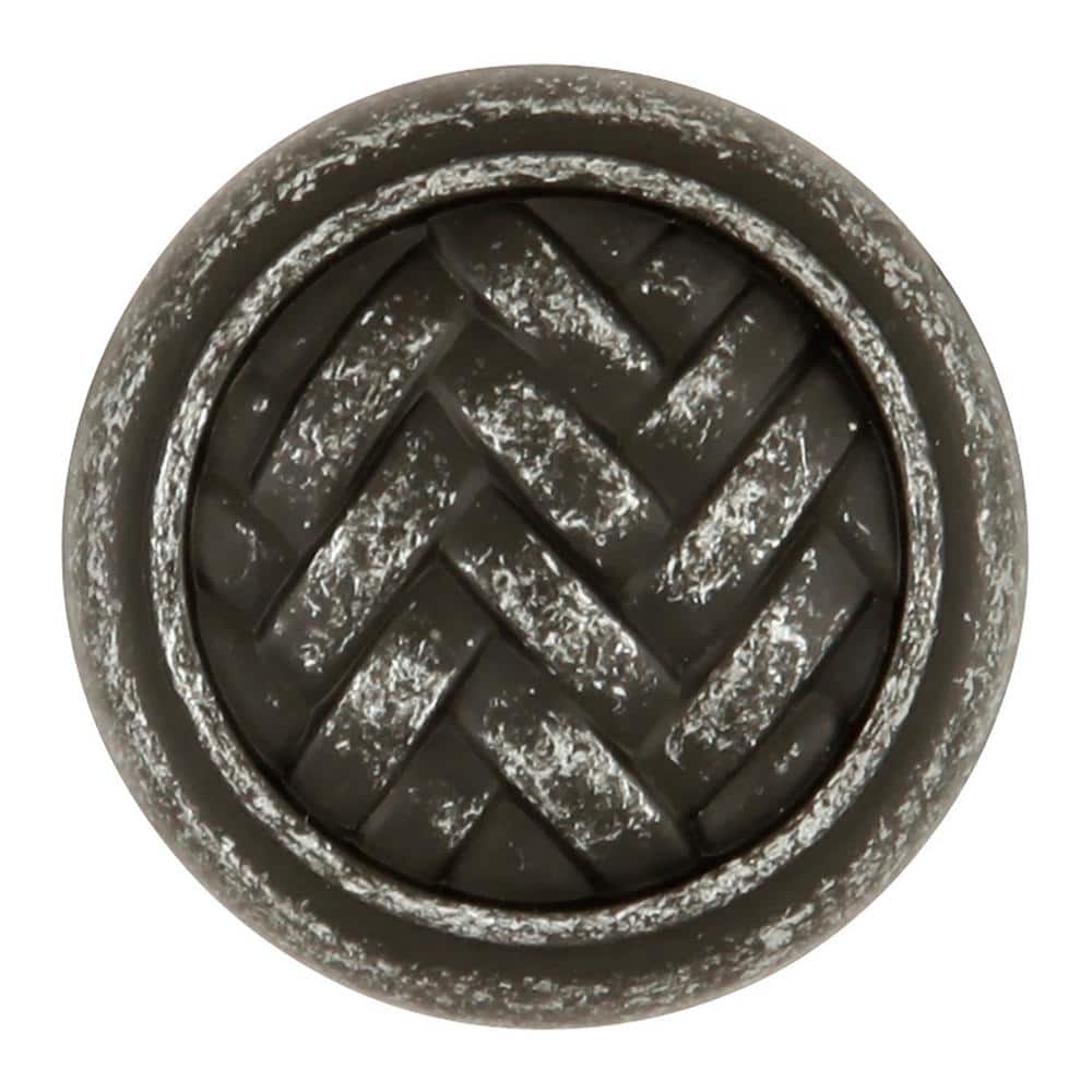 Pewter Round Mushroom Cabinet Knob with Mounting Hardware