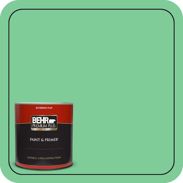 BEHR PREMIUM PLUS 1 qt. #460B-4 Garden Glow Flat Exterior Paint & Primer