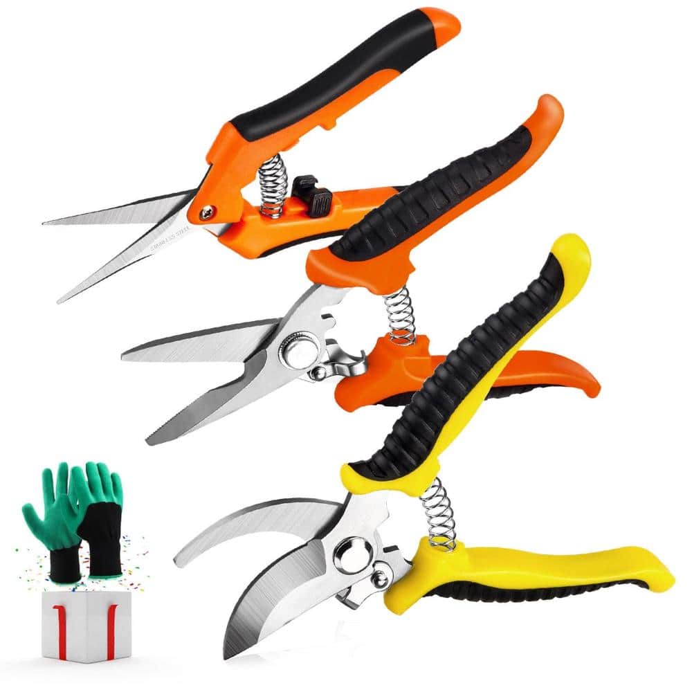 3-Pack Garden Pruning Shears Set with Stainless Steel Blades and Gardening Gloves price history on PriceWatchPro