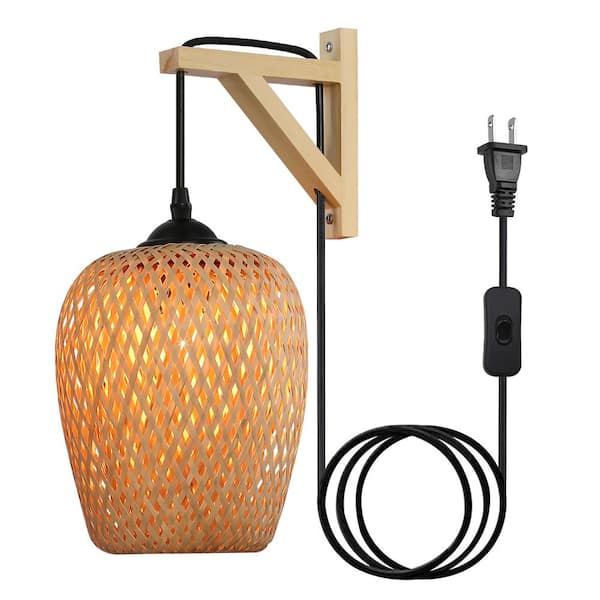 INNOBULE 6.5 in. 1 of Lights Wood Wall Sconce
