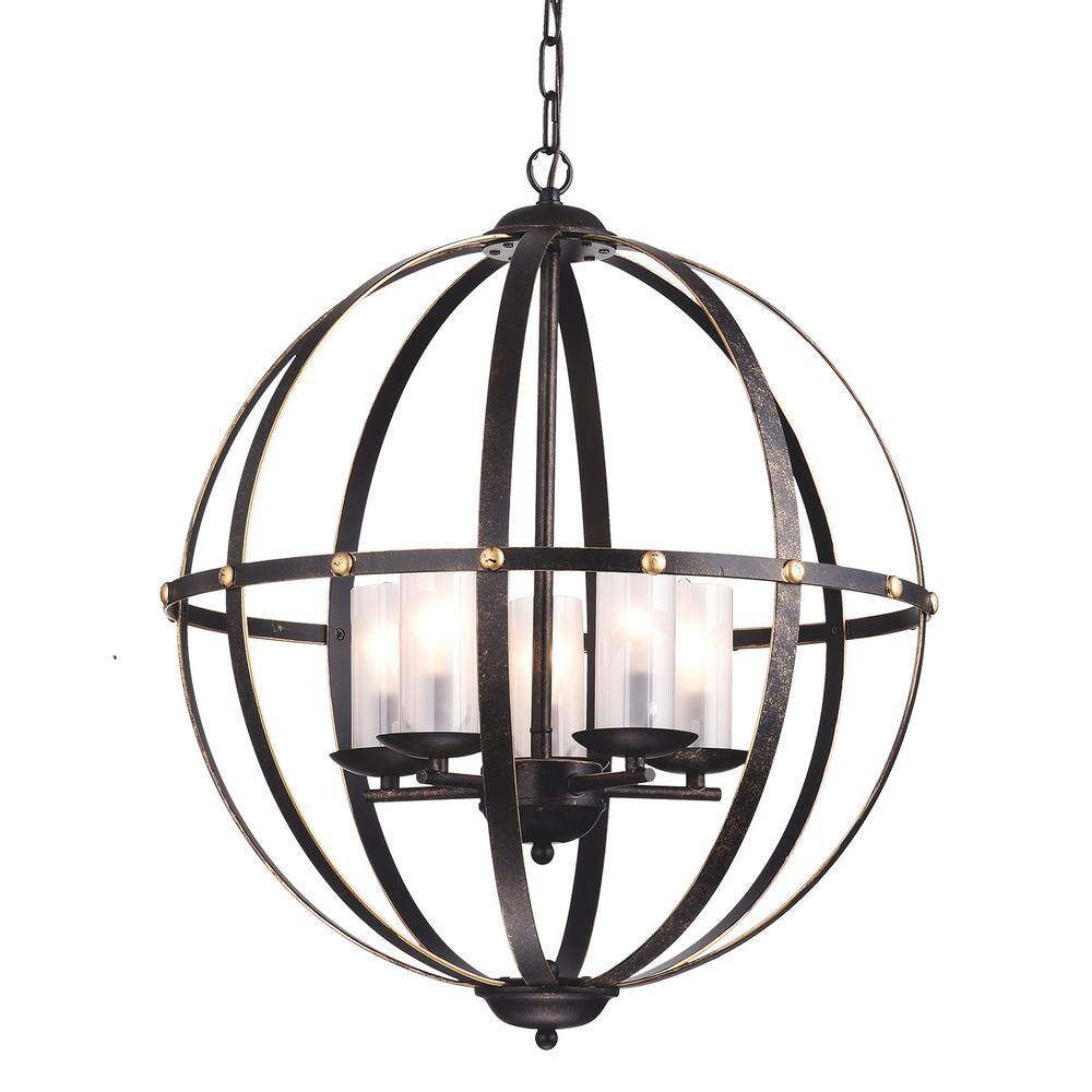 bronze sphere chandelier