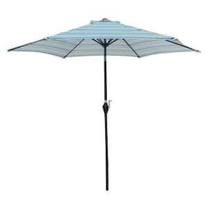 TIco Umbrella Diameter in Whole Feet Followed By 9 ft. Market Patio Umbrella in Bule Striped