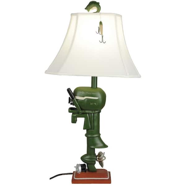 Santa's Workshop 32 in. Boat Motor Table Lamp with Shade