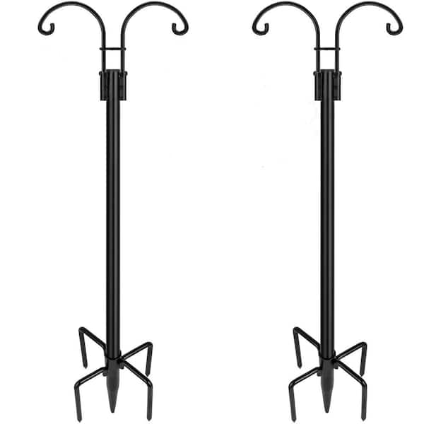 Unbranded 76 in. Metal Shepard's Hooks for Outdoor, Heavy Duty Garden Pole for Hanging Bird Feeder (2-Pack)