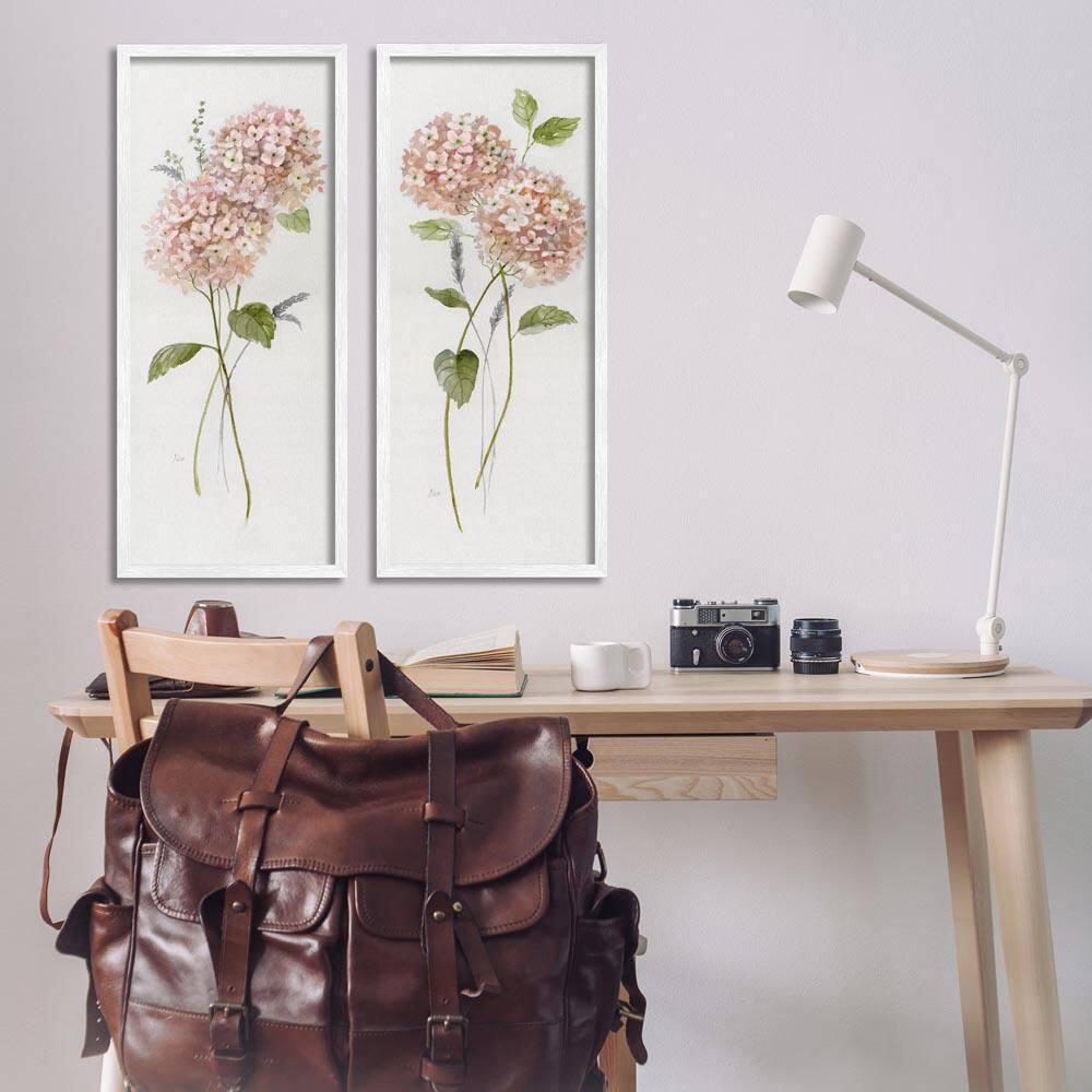 Pink Hydrangea Sprigs by Nan 2 Piece White Framed Nature Giclee Art Print 30 in. x 13 in. price history on PriceWatchPro