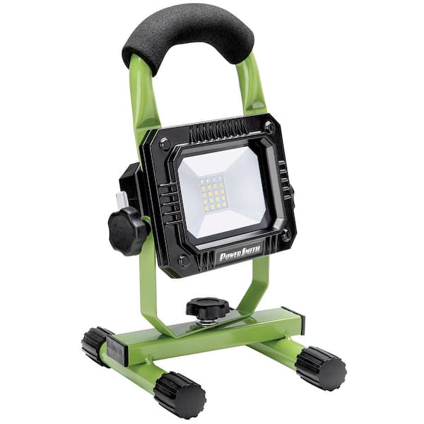 PowerSmith 800 Lumen Weatherproof Rechargeable Lithium-Ion LED Work Light with Stand and High/Low/Emergency Light Modes