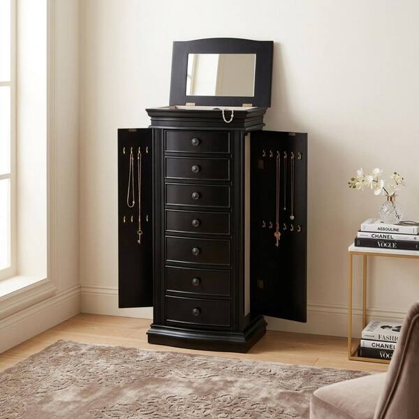 HIVES HONEY LUKE Black JEWELRY ARMOIRE 6008-615 - The Home Depot