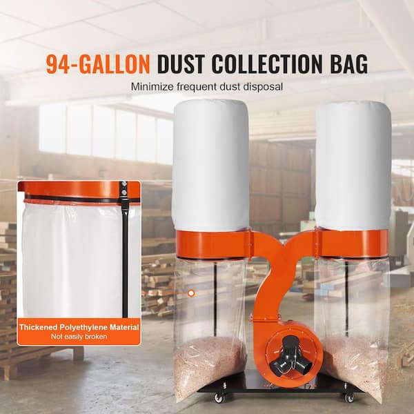 SKYSHALO Dust Collector, 3 HP 1550 CFM Air Flow, Rolling