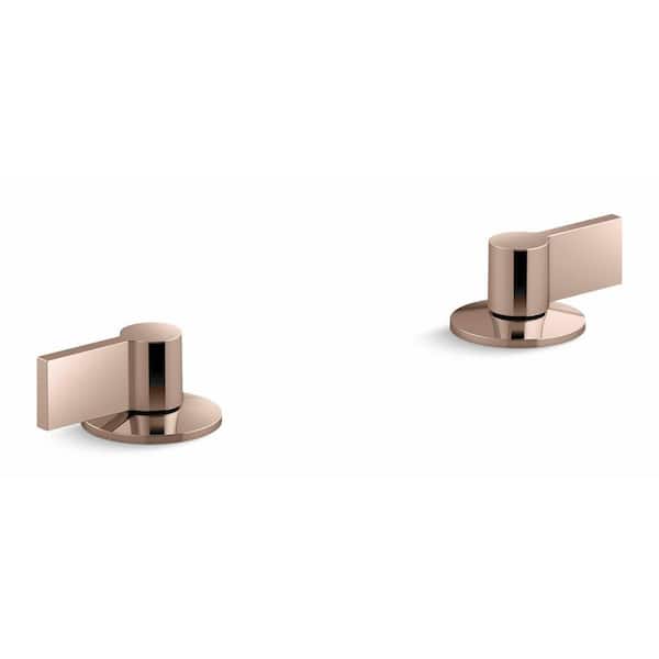 KOHLER Components Bathroom Sink Handles with Lever Design in Vibrant Rose Gold