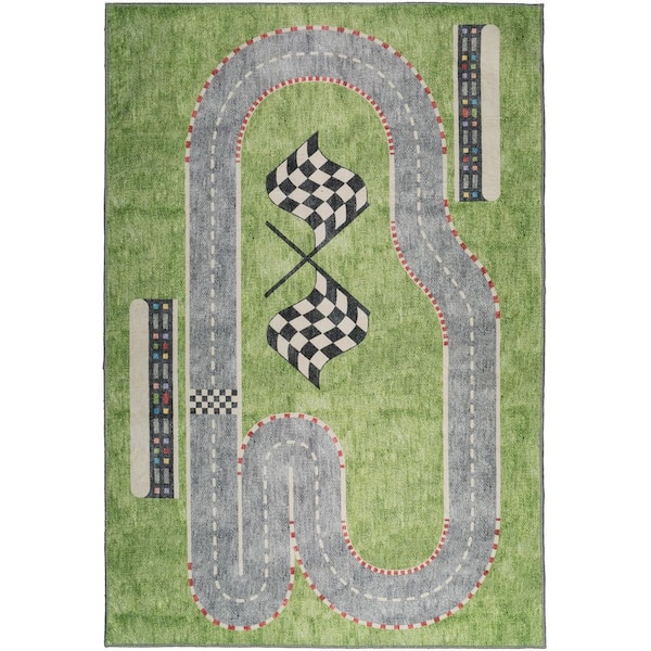 Kidz Multi 5 ft. x 7 ft. Children Polyester Area Rug