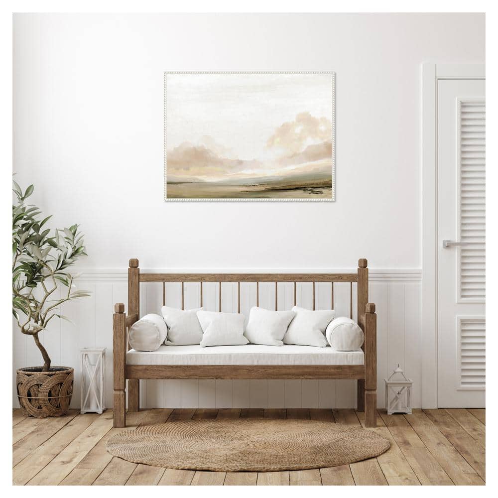 Southern Landscape Abstract Canvas Wall Art with White Floater Frame