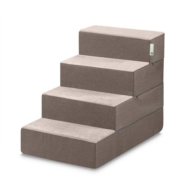 Zinus Sand 22 in. Large Foam 4 of Steps Pet Stairs PS-D2822S - The Home ...