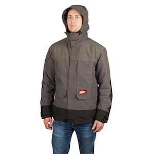 Men's Large Gray HYDROBREAK Layer Rain Shell Jacket