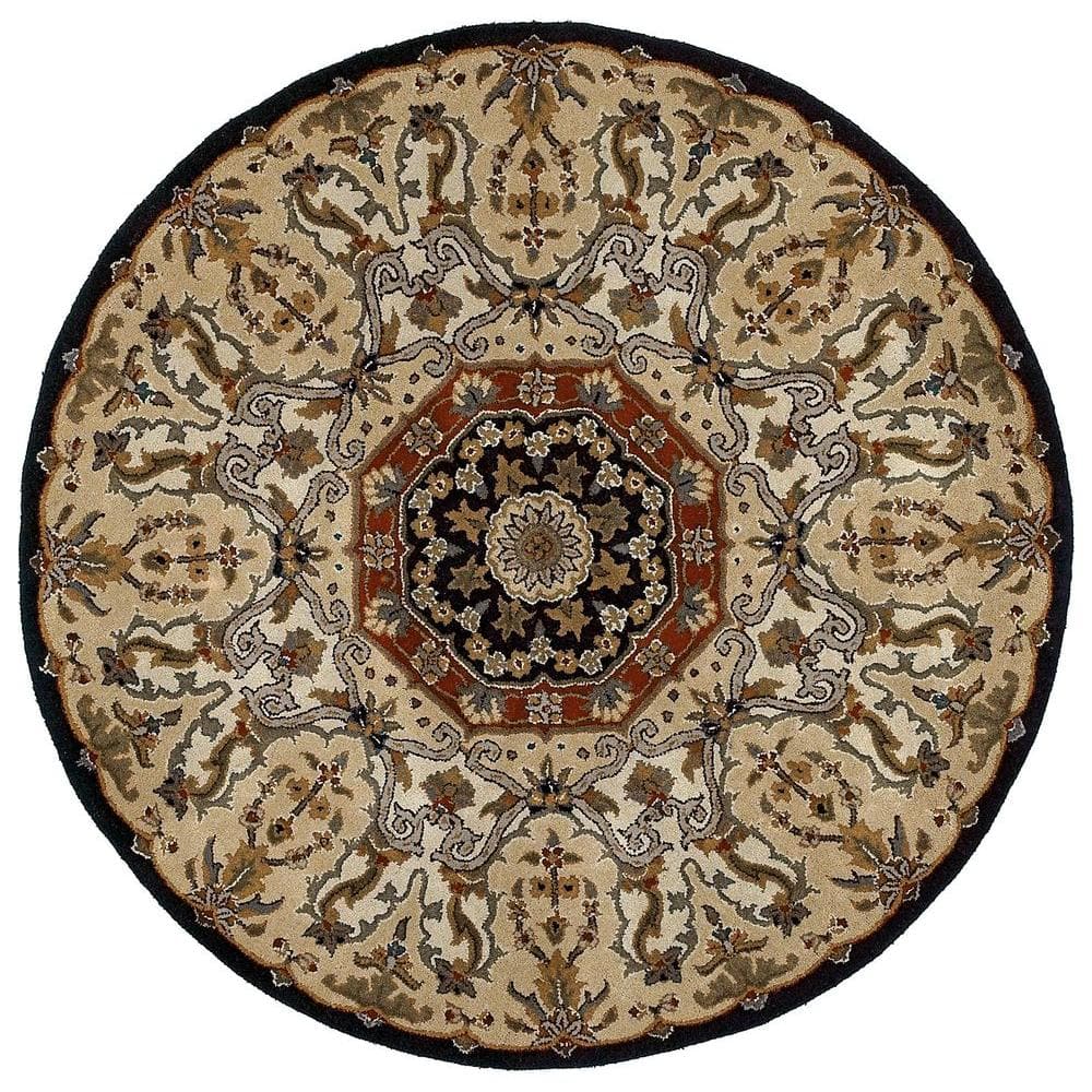 Kaleen Tara Henri Black 12 ft. x 12 ft. Round Area Rug 7702-02-119 RD ...