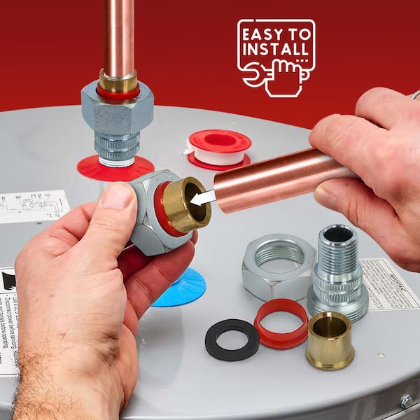 PLUMBFLEX 3/4 in. x 1/2 in. Male x Sweat Dielectric Union Zinc