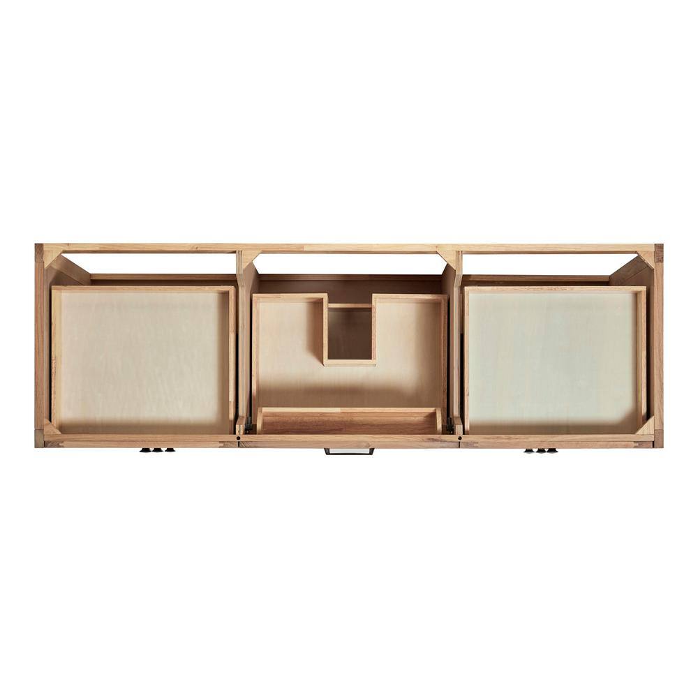 Monroe 67" Light Oak Single Vanity with White Quartz Top