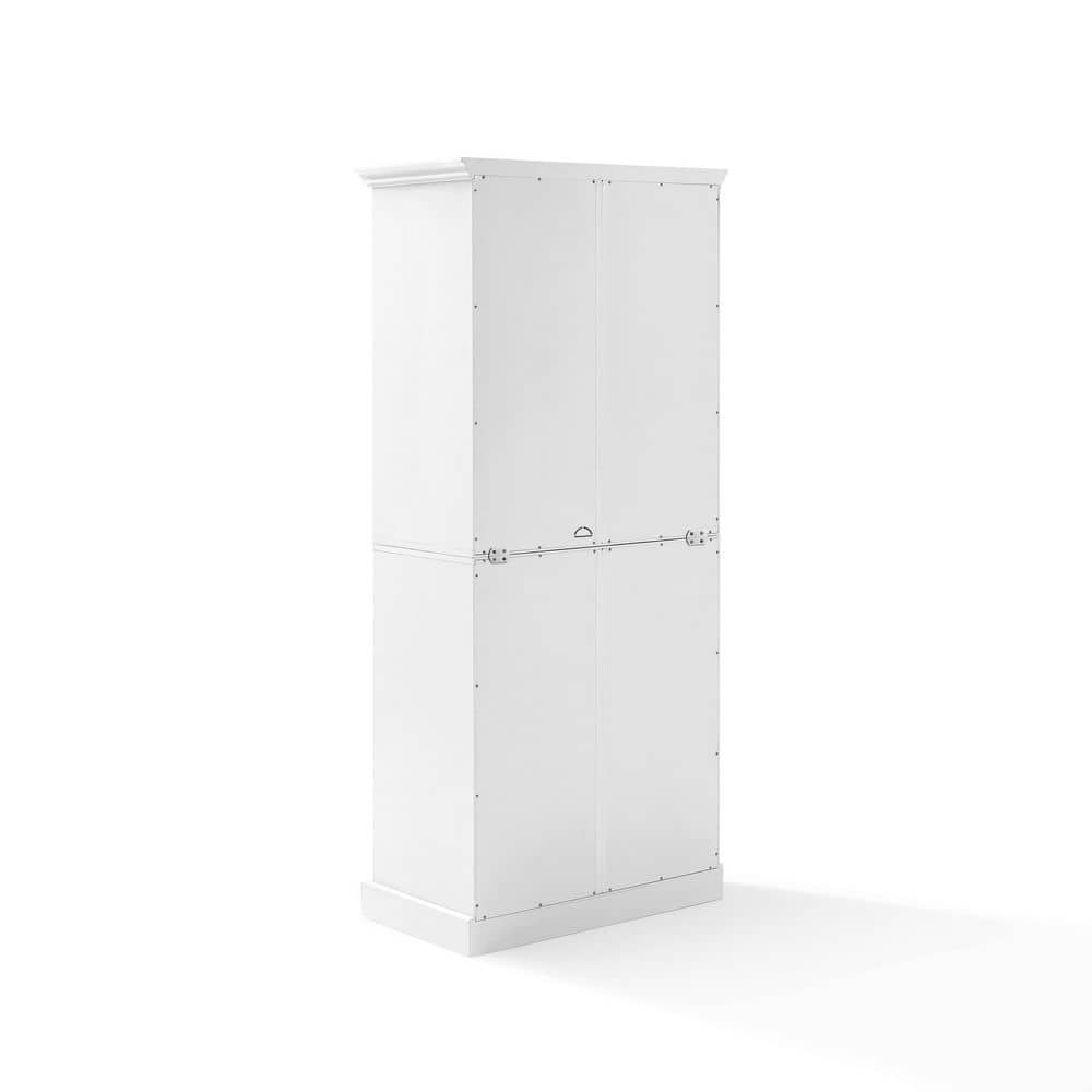 Winston Storage Pantry White - Crosley: Tall Double-Door Cabinet, 5 Shelves, Traditional Style