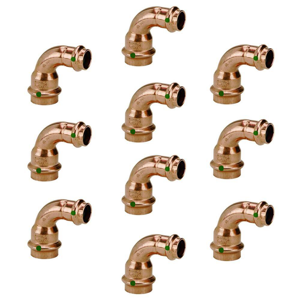 10-Pack HeSun Copper Press Coupling Without Stop, 1/2" X 1/2" Pressure Fittings, P X - View #11