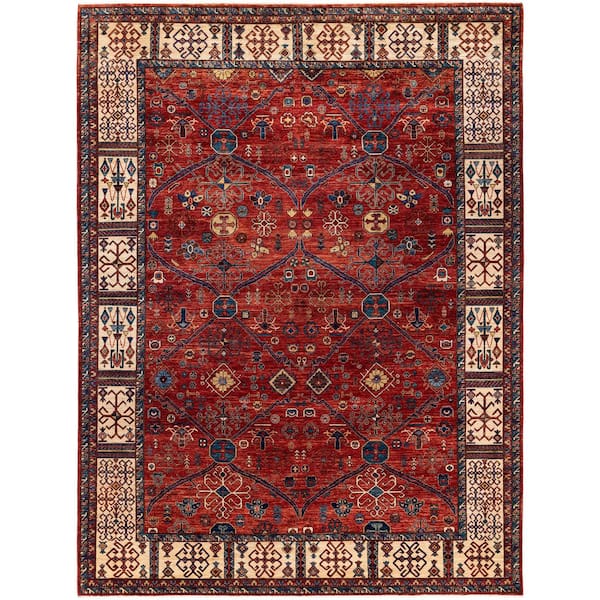 Serapi Red 9 ft. x 12 ft. Tribal Wool Indoor Area Rug