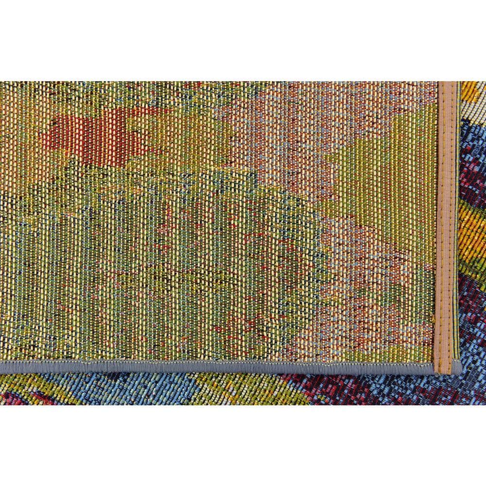 Colorful Ikat 4' x 6' Synthetic Outdoor Rug