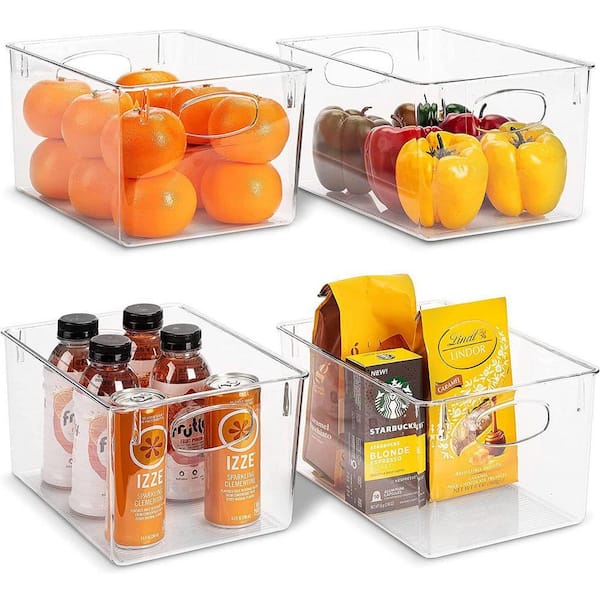 Sorbus 4-Pack Clear Plastic Stackable Pantry Organizer Set Storage