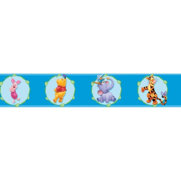 Disney 5 in. x 15 ft. Blue Winnie The Pooh Cameo Border-DISCONTINUED