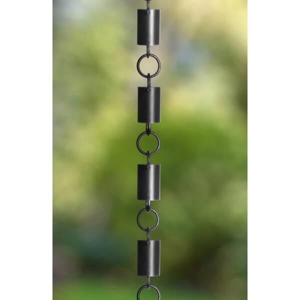 Monarch Rain Chains Monarch Aluminum 8.5 Ft. Cylinder Rain Chain In Black Powder Coated 18108 - The Home Depot - 6