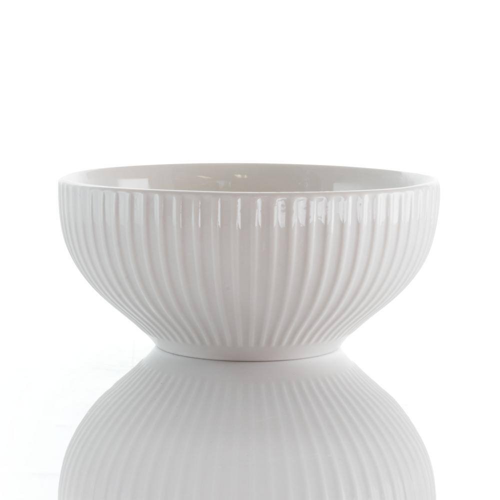 White Porcelain 18-Piece Dinnerware Set with Serving Bowls