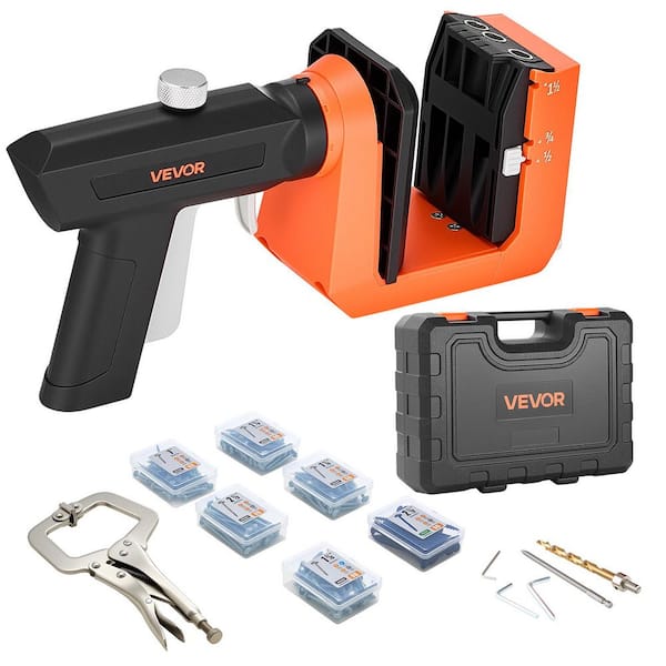 Size 1/2 in. to 1-1/2 in. Nylon, Aluminum Alloy Pocket Hole Jig Kit with Adjustable Stops for Woodworking, 2025 update