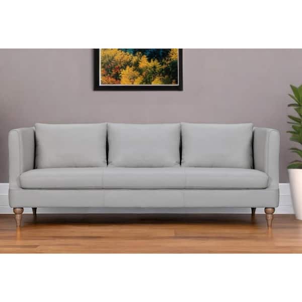 85.00 in. Track Arm Leather Rectangle Sofa Weathered