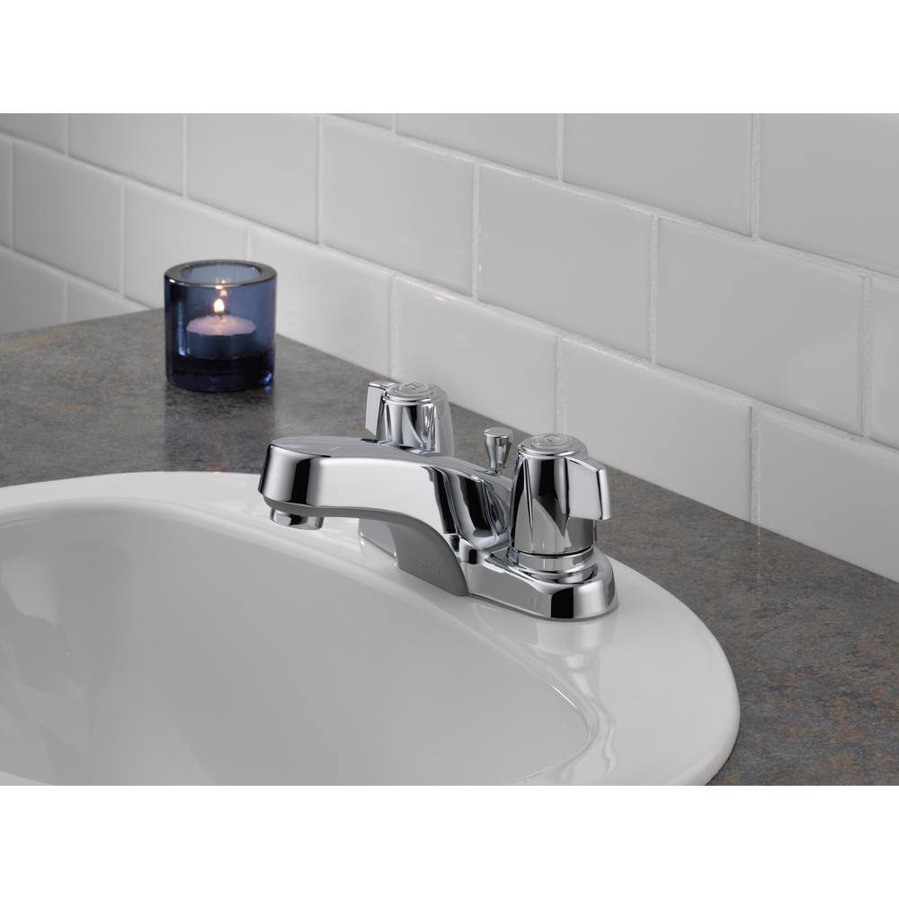 Chrome Centerset Bathroom Faucet with Brass Lever Handles