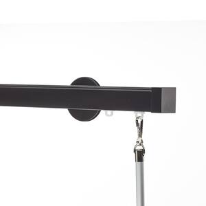 Nexgen 132 in. Non-Adjustable Traverse Window Curtain Rod Set in Black with Endcap