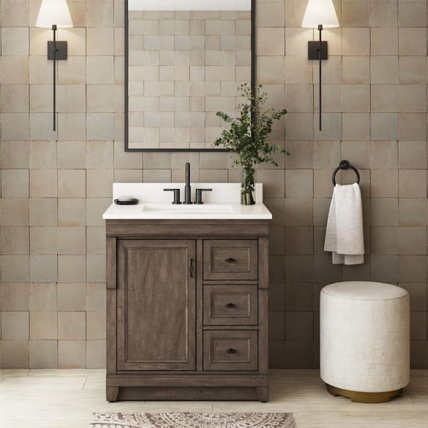 Naples 30 in. W x 21.63 in. D x 34 in. H Bath Vanity Cabinet without Top in Distressed Grey