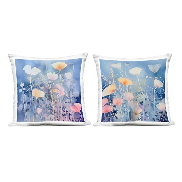 Stupell Industries Abstract Blue Flower Layers 2 Piece Outdoor Printed Throw Pillow Set by Irena Orlov