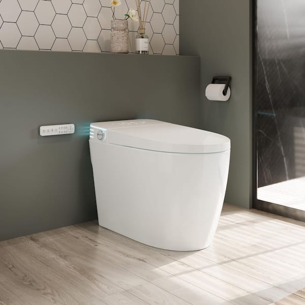 Tankless Smart Toilet With Bidet Built In 1-Piece Bidet Toilet Seat Auto Open/Close Warm Water and Dry
