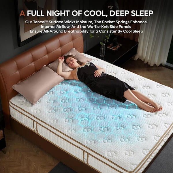 Bestier Full Medium Hybrid Cooling Memory Foam Mattress with