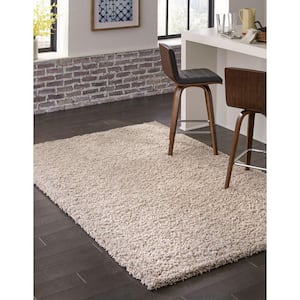 Solid Shag Taupe 7 ft. x 10 ft. Area Rug