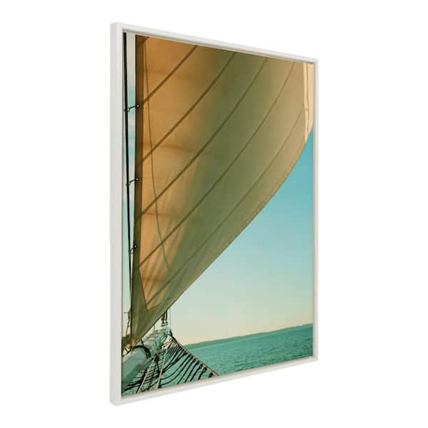 Kate and Laurel Sylvie Gulf Winds Framed Canvas by Alicia Bock Set of 1 Travel Art Print 28.00 in. x 38.00 in.