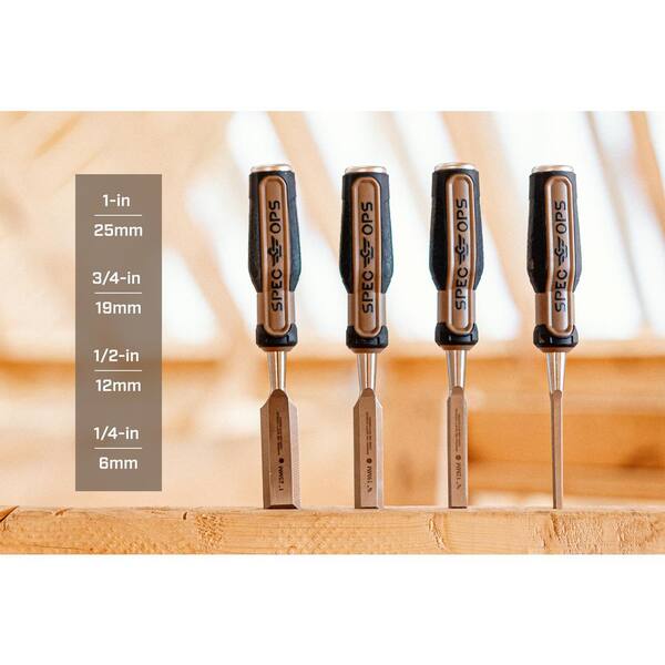 Schaaf Tools 4-Pc Bevel Edge Woodworking Bench Chisel Set