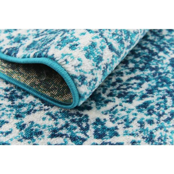 Unique Loom Sofia Grace Turquoise 2' 0 x 13' 0 Runner Rug