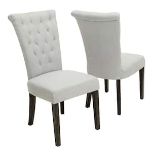 Venetian Light Velvet Tufted Grey Dining Chairs (Set of 2)