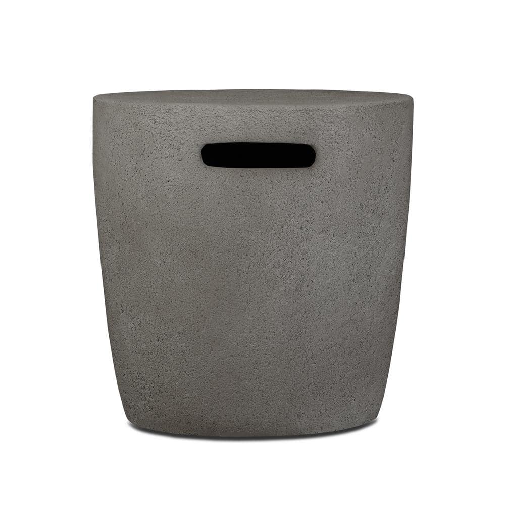 Gray Fiber-Cast Concrete Propane Tank Cover with Steel Frame