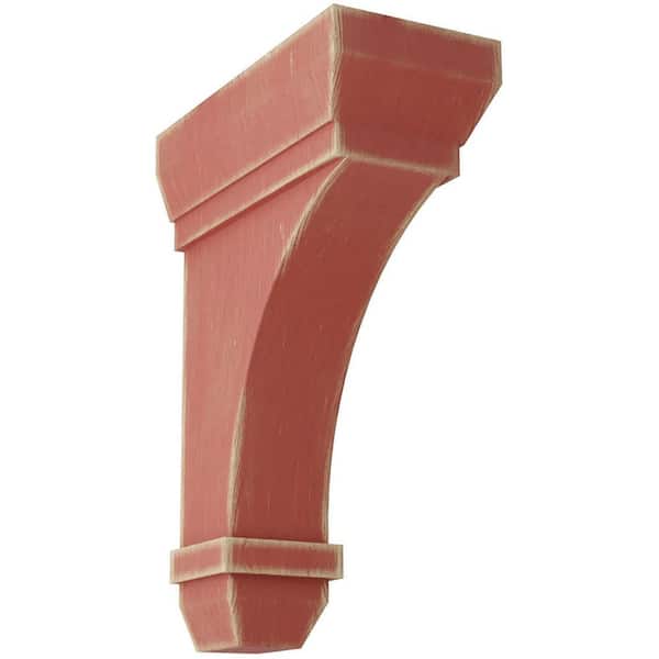 Ekena Millwork 2-1/4 in. x 7 in. x 5 in. Salvage Red Stockport Wood Vintage Decor Bracket