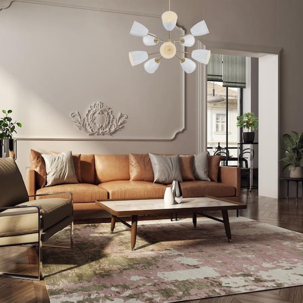 Biba 10-Light Brushed Gold Transitional Tiered Chandelier for Dining Areas with No Bulbs Included